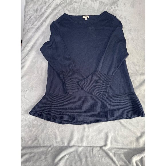 Style & Co Womens size 1X Navy Ribbed Trim Long Sleeve Sweater - Picture 7 of 16